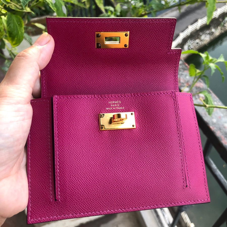 ❤️ Hermes - kelly pocket compact Wallet - Pink: