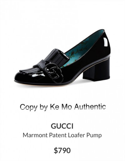 Gucci Marmont black pentent loafer pump sz 35,5: