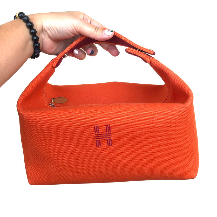 Hermes - bride a brac Pm Vanity Beach Hand Bag Orange: