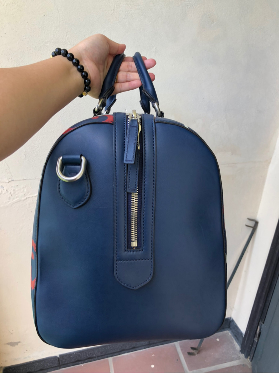 Gucci  - GG ghost leather Duffle bag - dark blue: