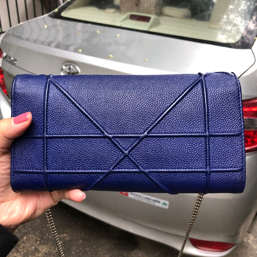 ❤️ Diorama wallet on chain - cobalt leather