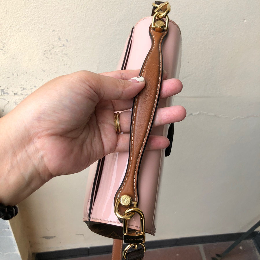 Louis Vuitton Cherrywood BB Smooth Patent Leather Monogram Top Handle: