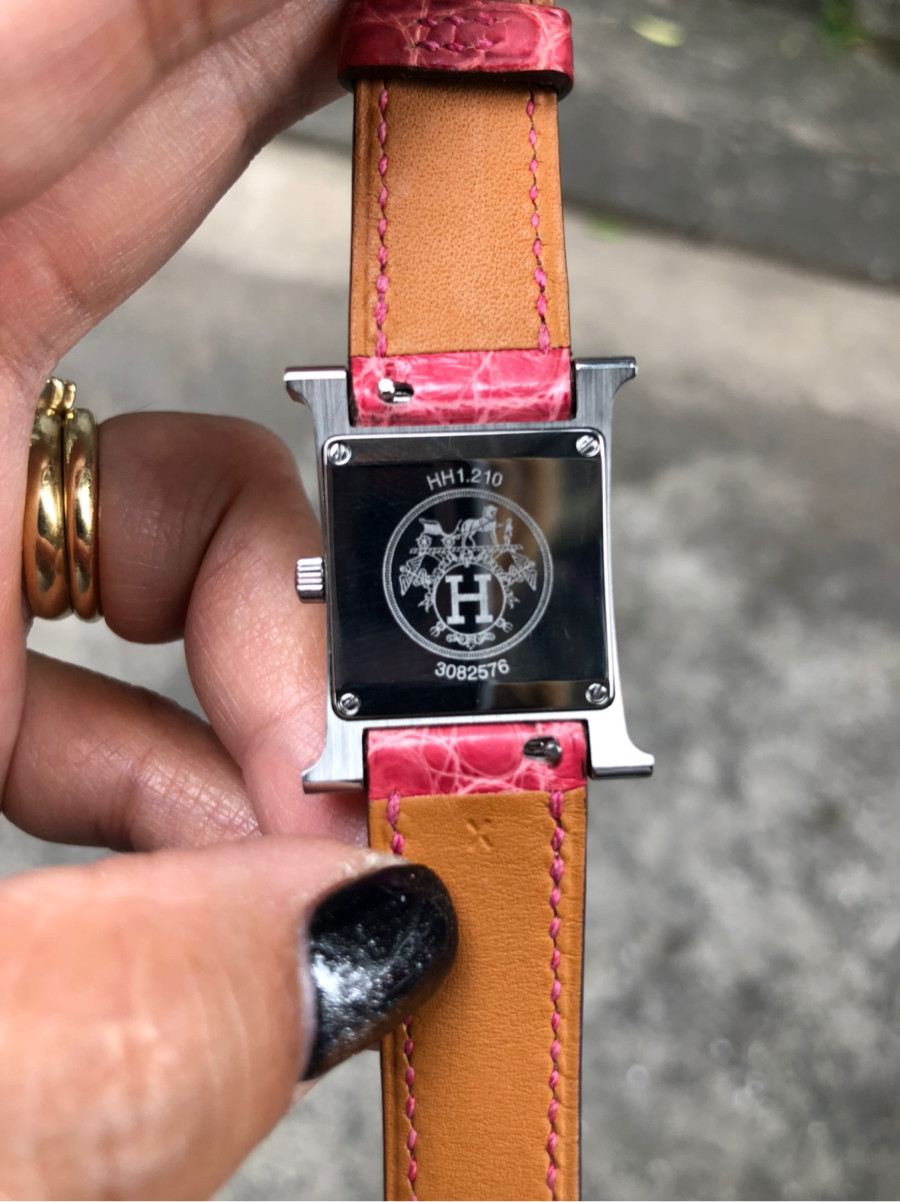 Hermes - watch HH1 210 - crocs fuchsia stamp X - SHW: