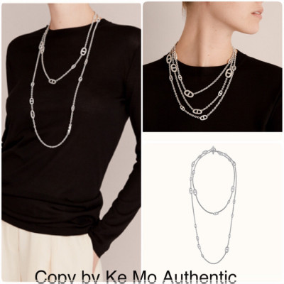 Hermes Farandole long necklace 160 - silver: