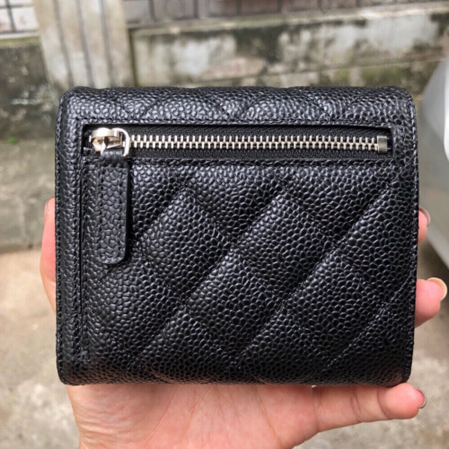 Chanel classic wallet short - black caviar + SHW