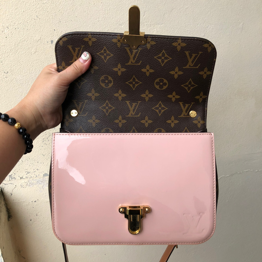 Louis Vuitton Cherrywood BB Smooth Patent Leather Monogram Top Handle: