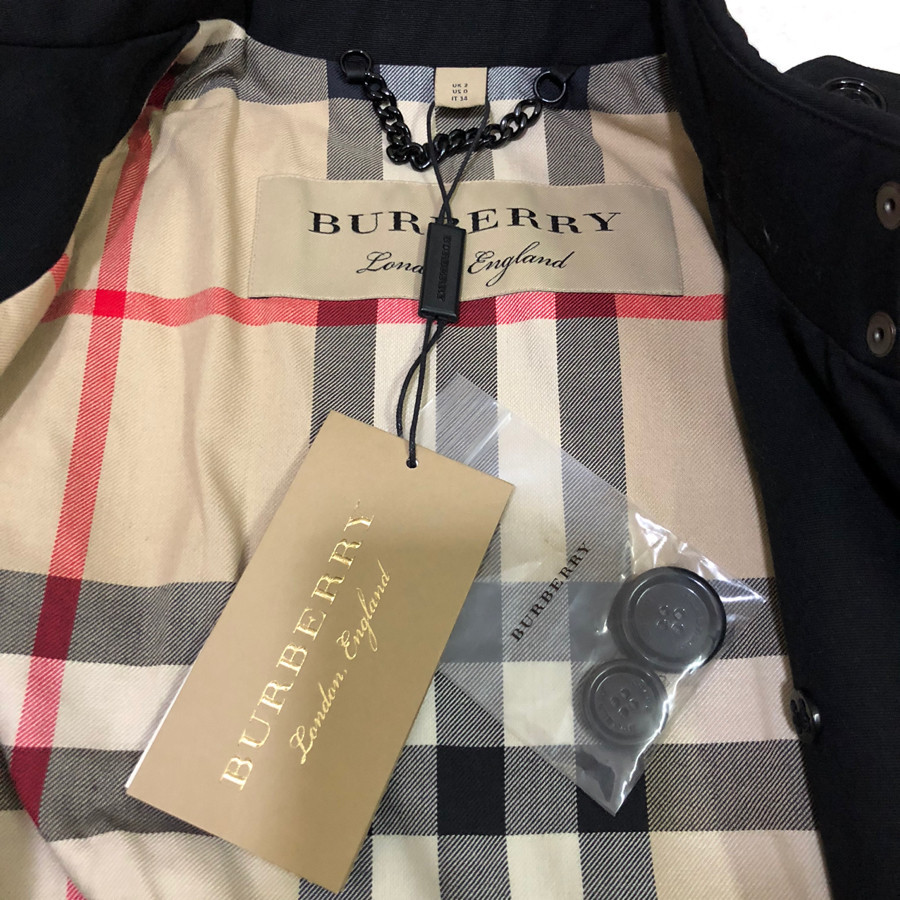 Burberry london harbourne trench coat black sz 2(34 ~ 45 - 48kg):