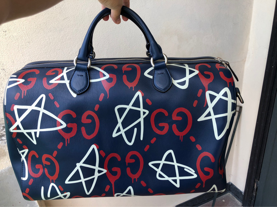 Gucci  - GG ghost leather Duffle bag - dark blue: