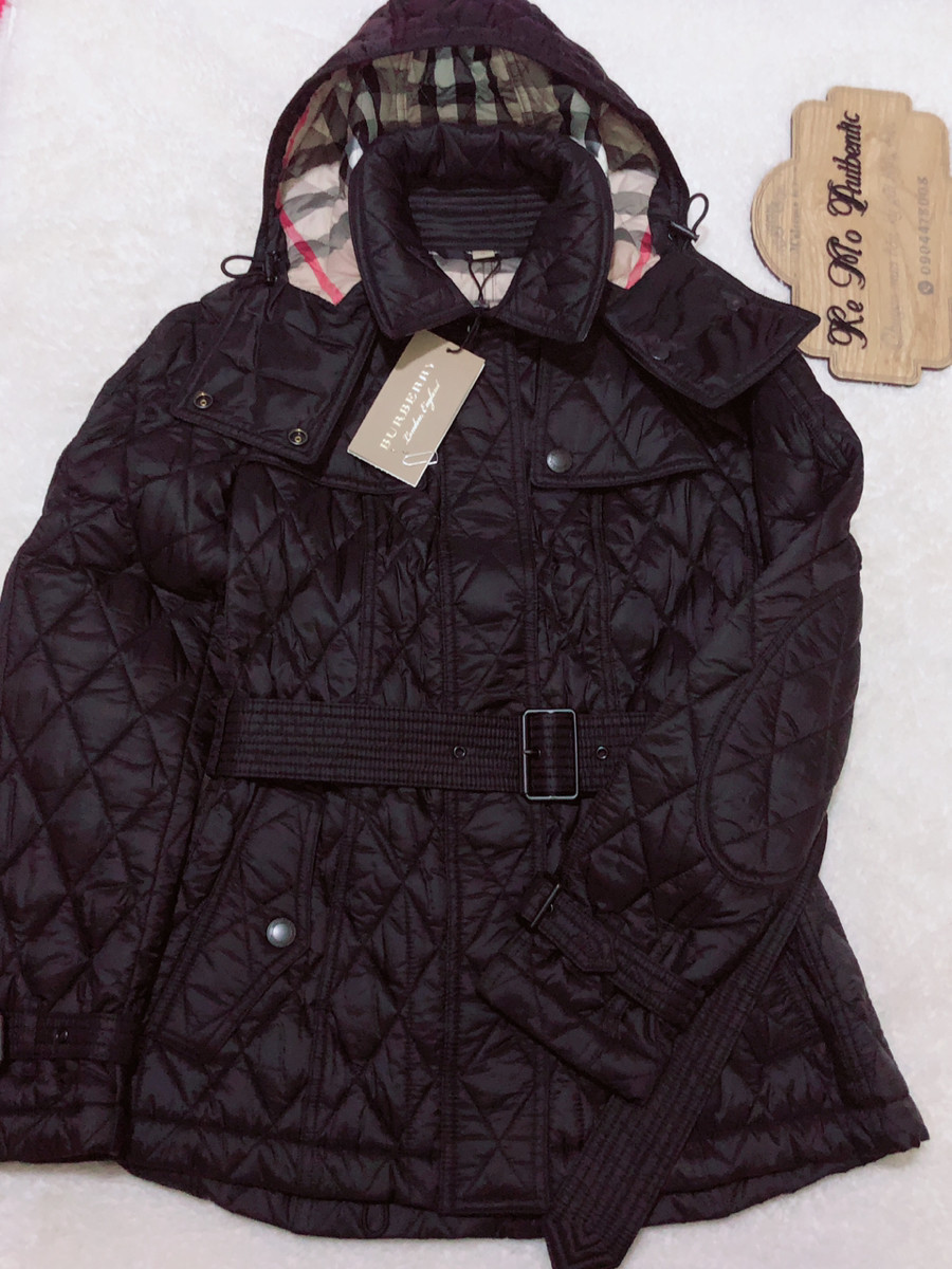 Burberry Quilted Trench Jacket with Detachable Hood sz XS: