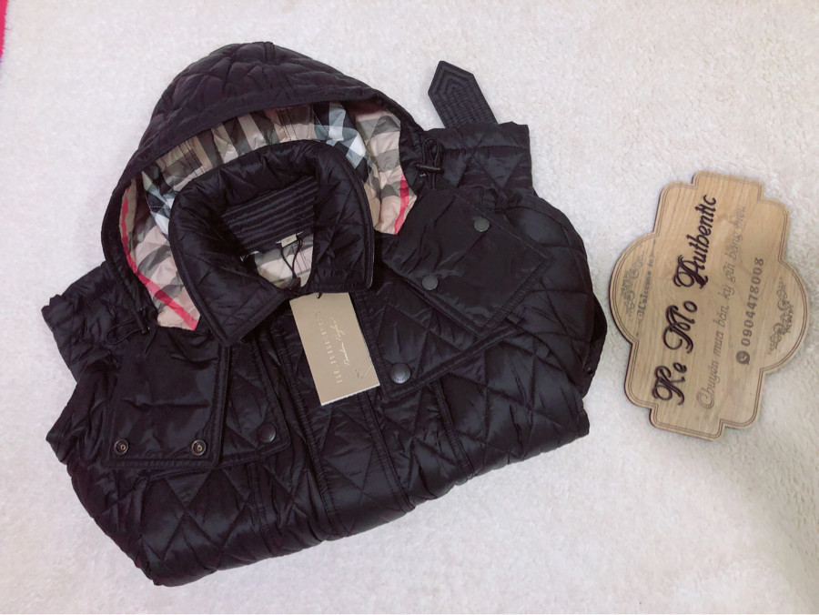 Burberry Quilted Trench Jacket with Detachable Hood sz XS: