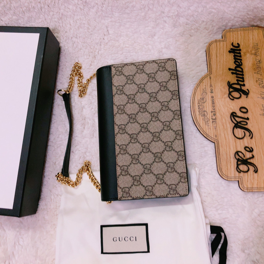 Gucci Chain Wallet Leather - GG monogram: