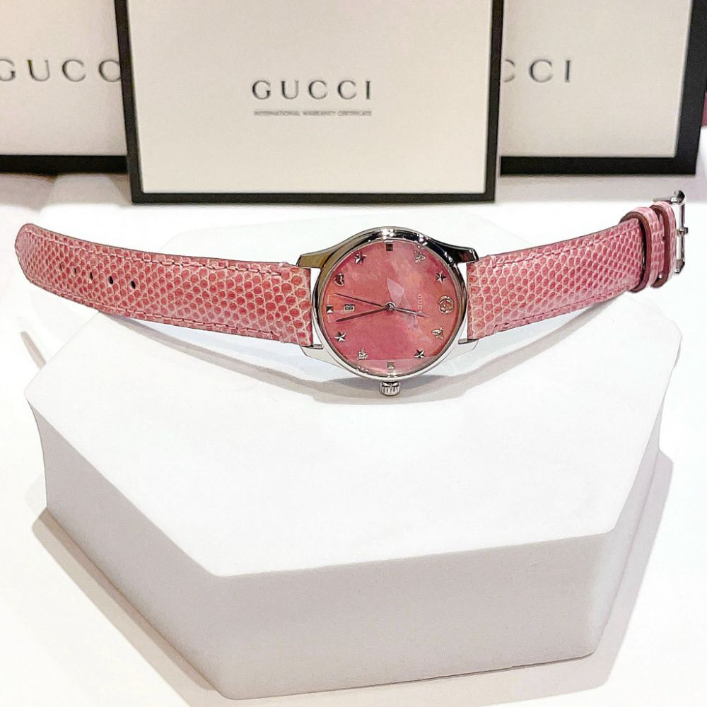 Đồng hồ Gucci G-Timeless màu hồng Case 29mm