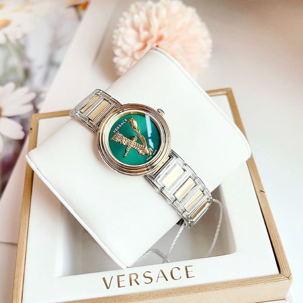 Đồng hồ Versace Virtus Mini Duo Green Dial Two Tone Ladies Watch Case 28mm