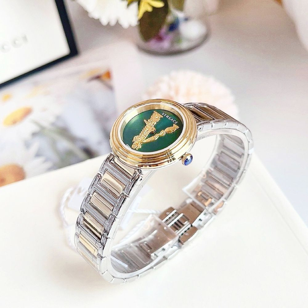 Đồng hồ Versace Virtus Mini Duo Green Dial Two Tone Ladies Watch Case 28mm