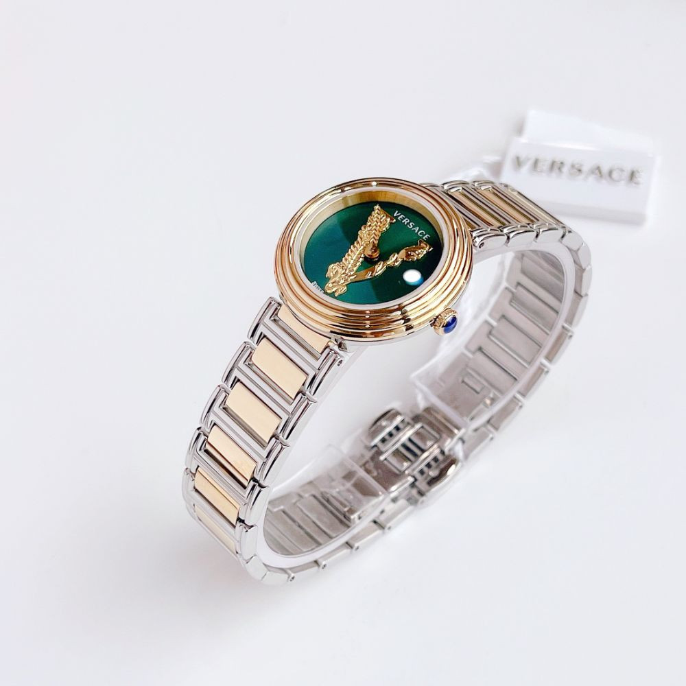 Đồng hồ Versace Virtus Mini Duo Green Dial Two Tone Ladies Watch Case 28mm