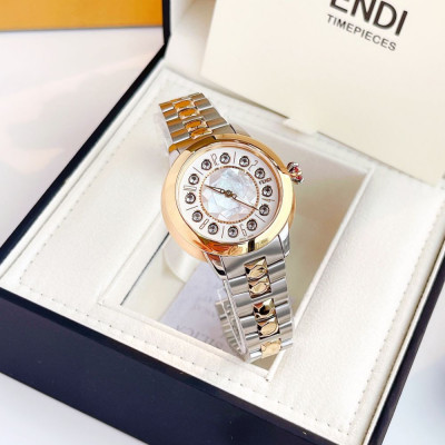 Đồng hồ Fendi Ishine bản Demi Gold mặt trắng siêu hiếm Case 33mm