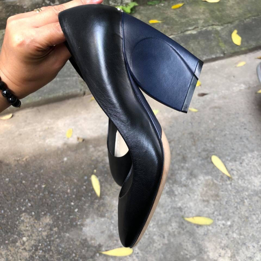 ❤️Dior pump  - black + gót navy điểm phá cách sz 37