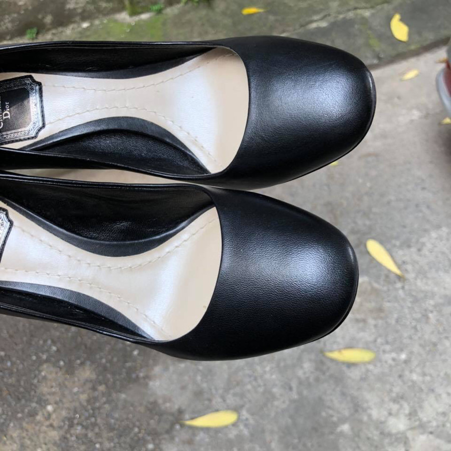 ❤️Dior pump  - black + gót navy điểm phá cách sz 37