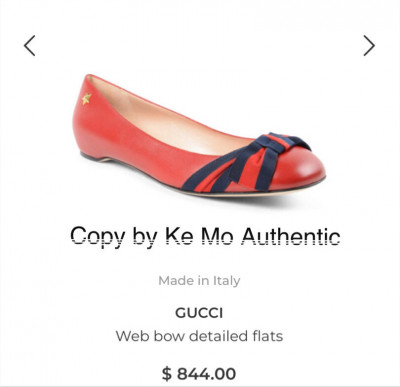 Gucci - web bow detailed flats sz 35,5: