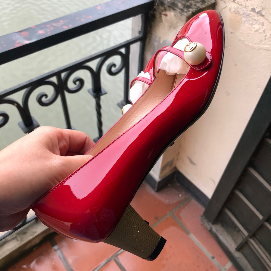 Gucci - pump red patent sz 36: