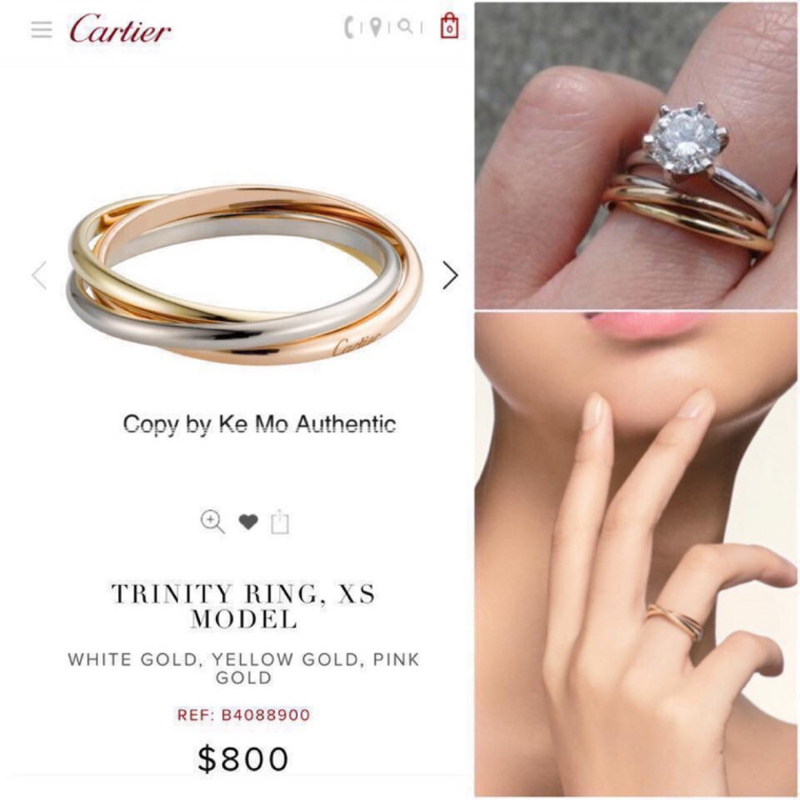 Catier trinity ring Xs model - 18k sz 50