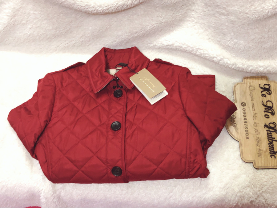 ❤️Burberry women’s jacket quited - red sz S: