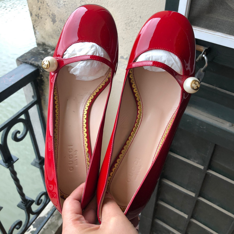 Gucci - pump red patent sz 36: