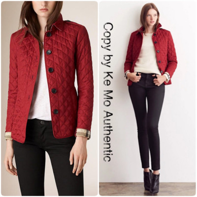 ❤️Burberry women’s jacket quited - red sz S: