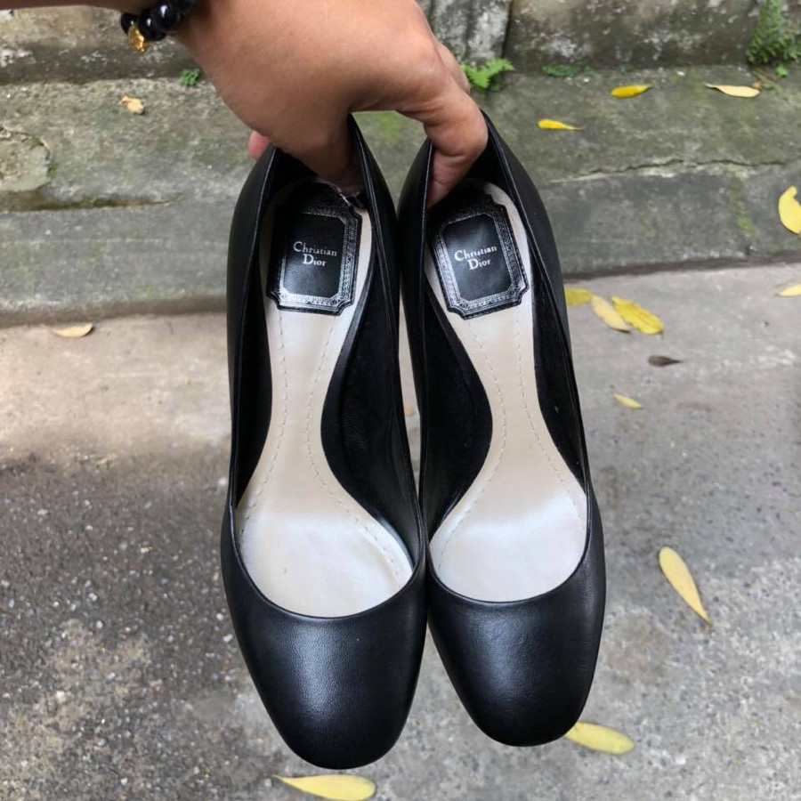 ❤️Dior pump  - black + gót navy điểm phá cách sz 37