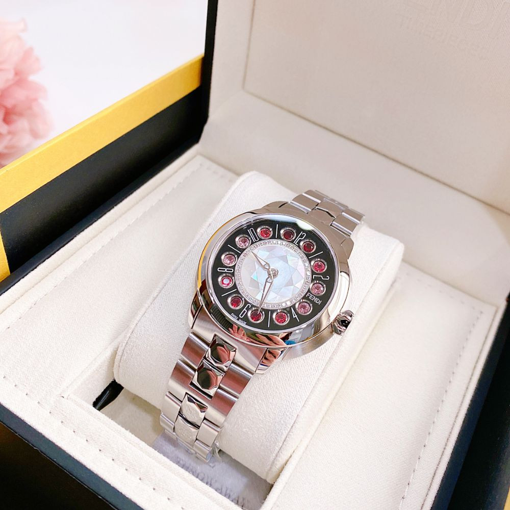 Đồng hồ Fendi Ishine kim bản hiếm khảm 45 viên Diamonds Case 33*38mm