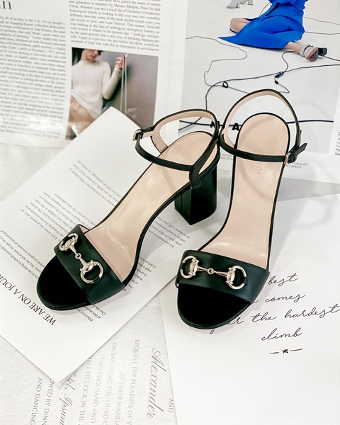 Sandal Gucci Leather Miro Soft màu đen