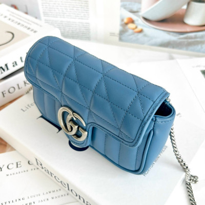 Túi Gucci GG Marmont super mini xanh 🦯 Sz 17.5 x 11.5 x 4cm