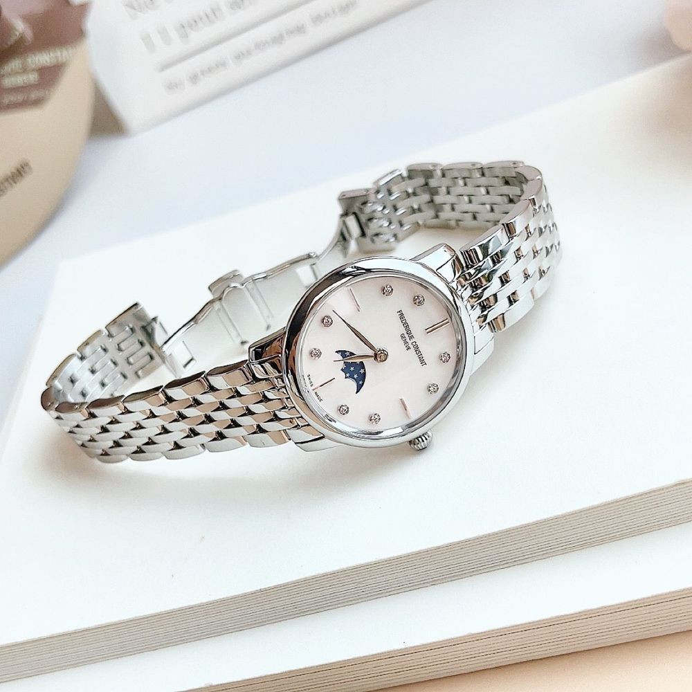 Đồng hồ Frederique Constant Slimline Mother of Pearl Moonphase Ladies Case 30mm