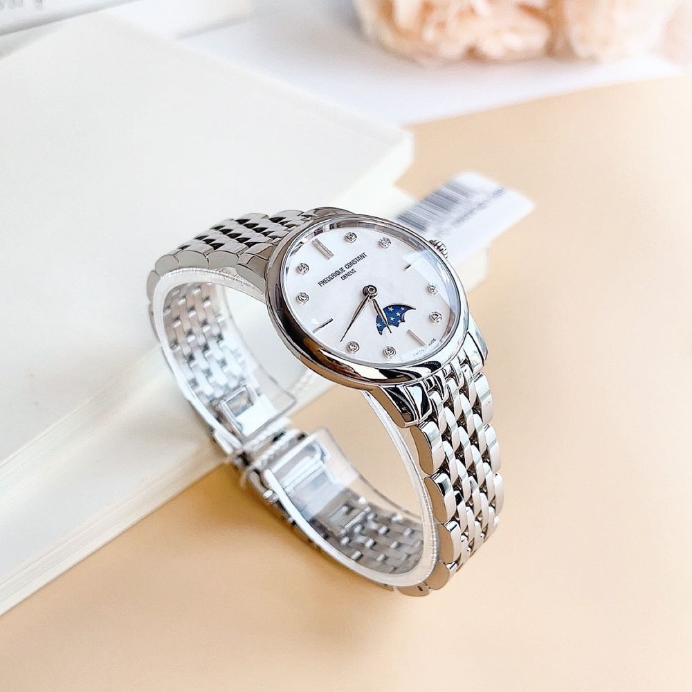 Đồng hồ Frederique Constant Slimline Mother of Pearl Moonphase Ladies Case 30mm