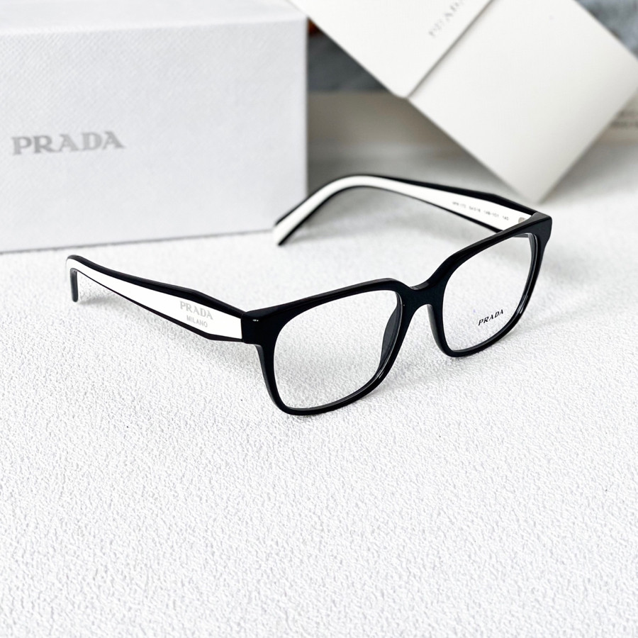 Kính cận Prada logo sọc đen trắng siu xink ✨