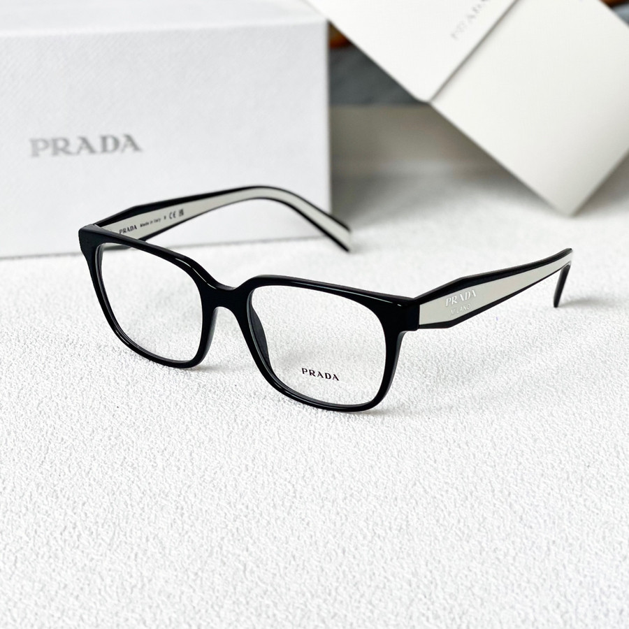 Kính cận Prada logo sọc đen trắng siu xink ✨