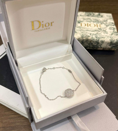 Vòng dior mặt tròn đính kim kèm box