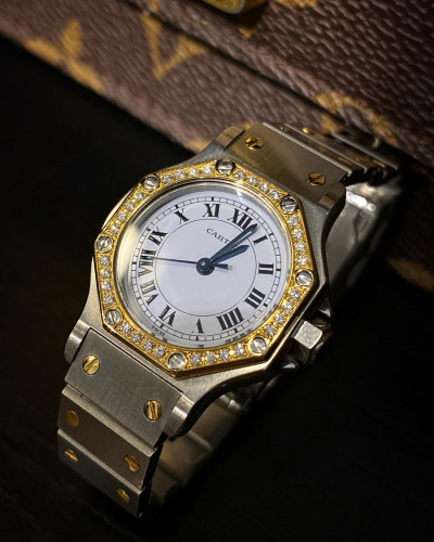 Cartier Santos Octagon Automatic Ladies Stainless Steel & 18k