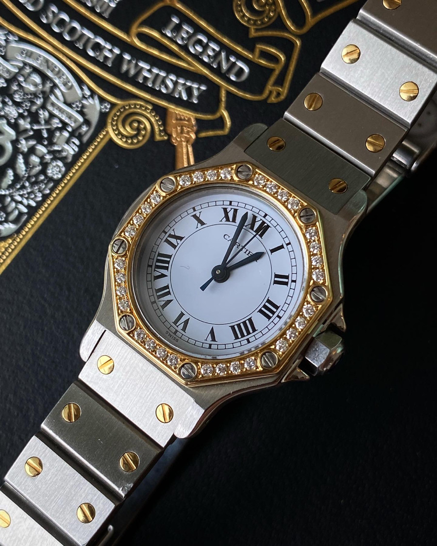 Cartier Santos Octagon Automatic Ladies Stainless Steel & 18k