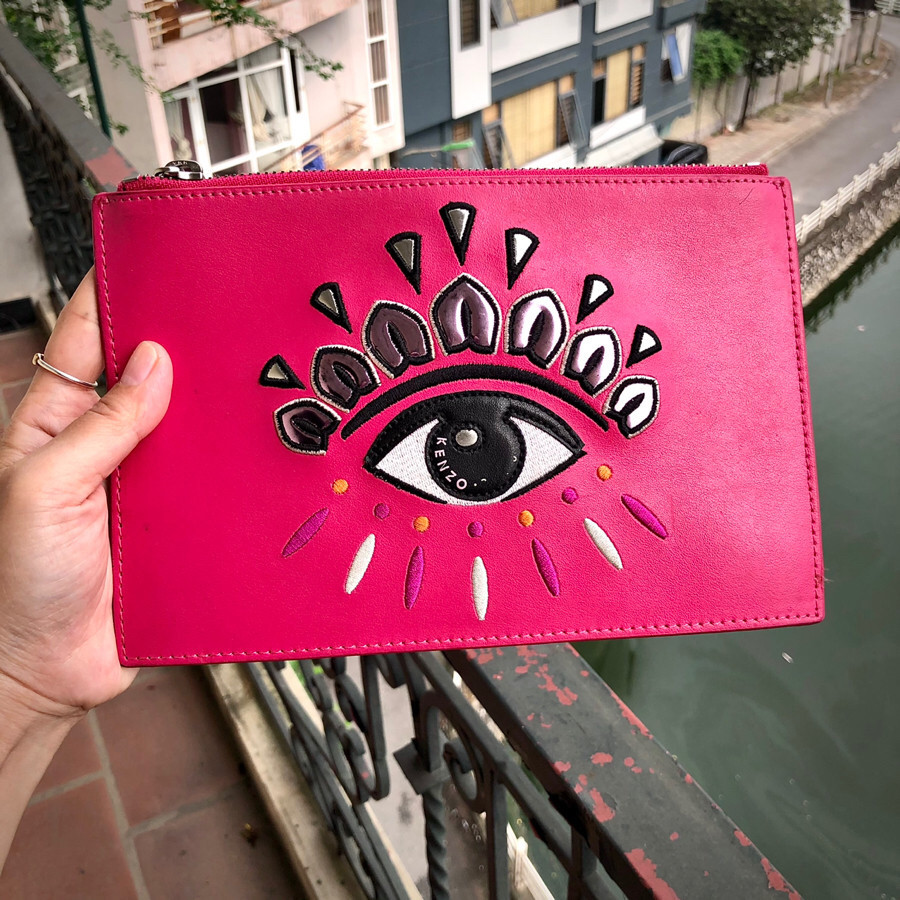 ❤️Kenzo Women's Pink Eye-motif Clutch: