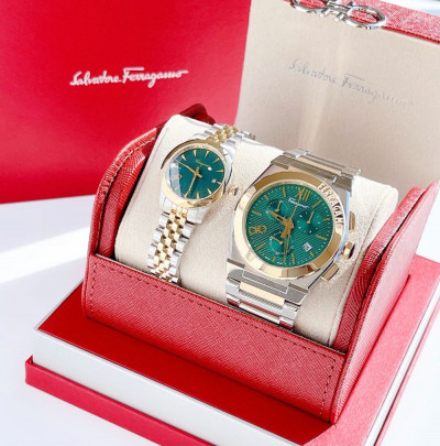 Đồng hồ Salvatore Ferragamo Duo và Vega Green dial  Case Nam 42mm, Nữ 28mm