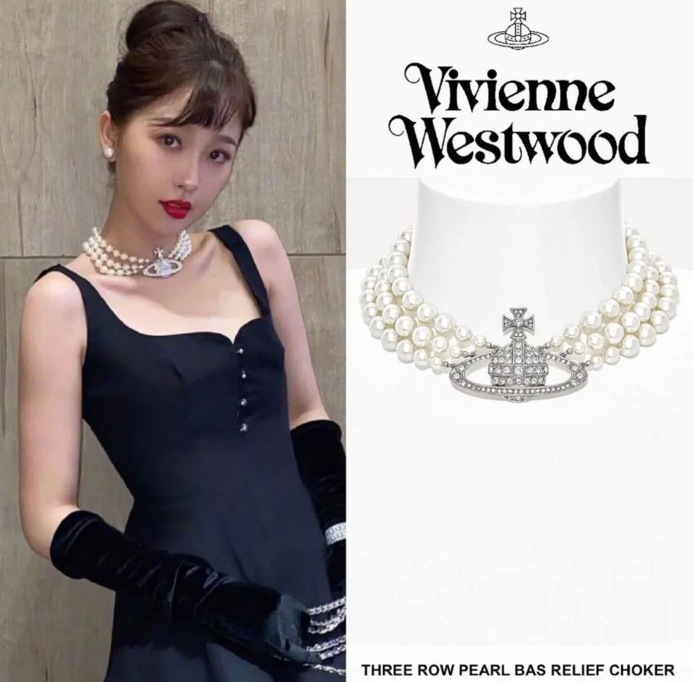 Choker Vivienne 3 vòng ngọc trai