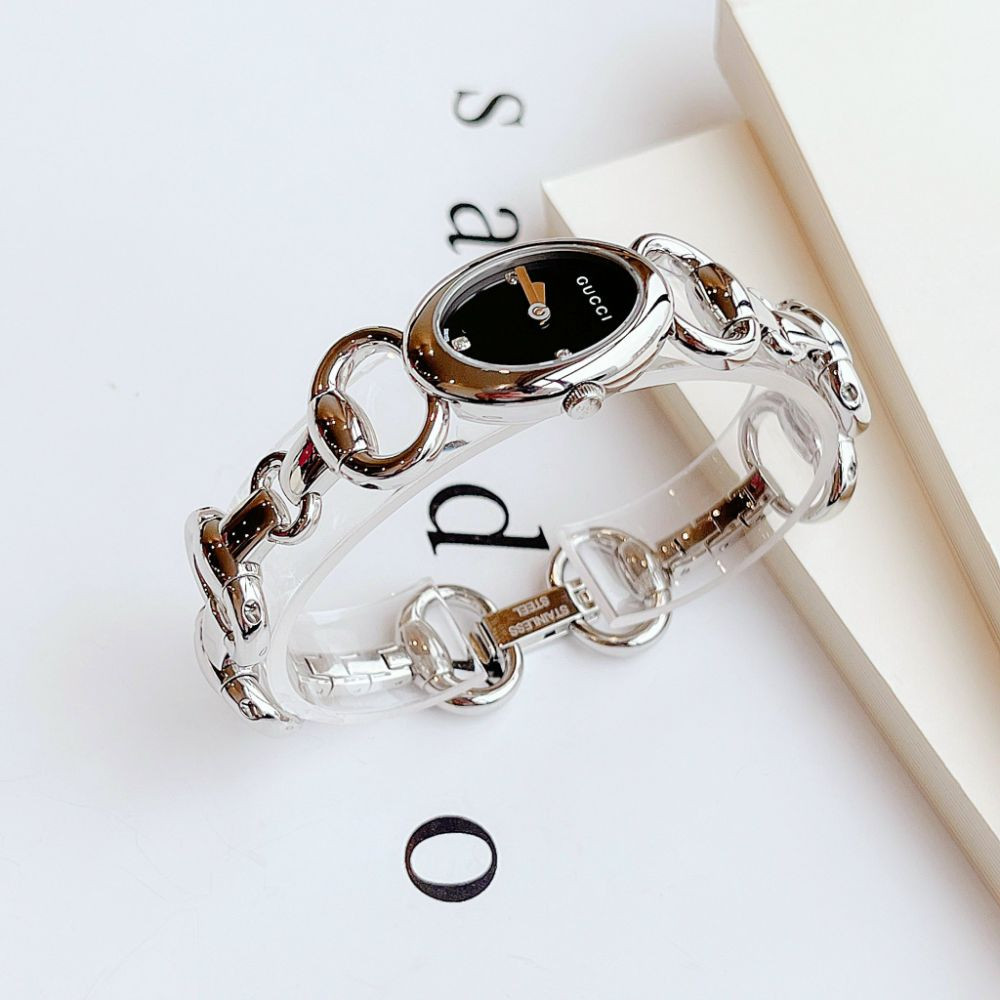 Đồng hồ Gucci Tornabuoni Black Diamond Dial Bangle Bracelet Women's Watch YA118503 Case 20*32mm