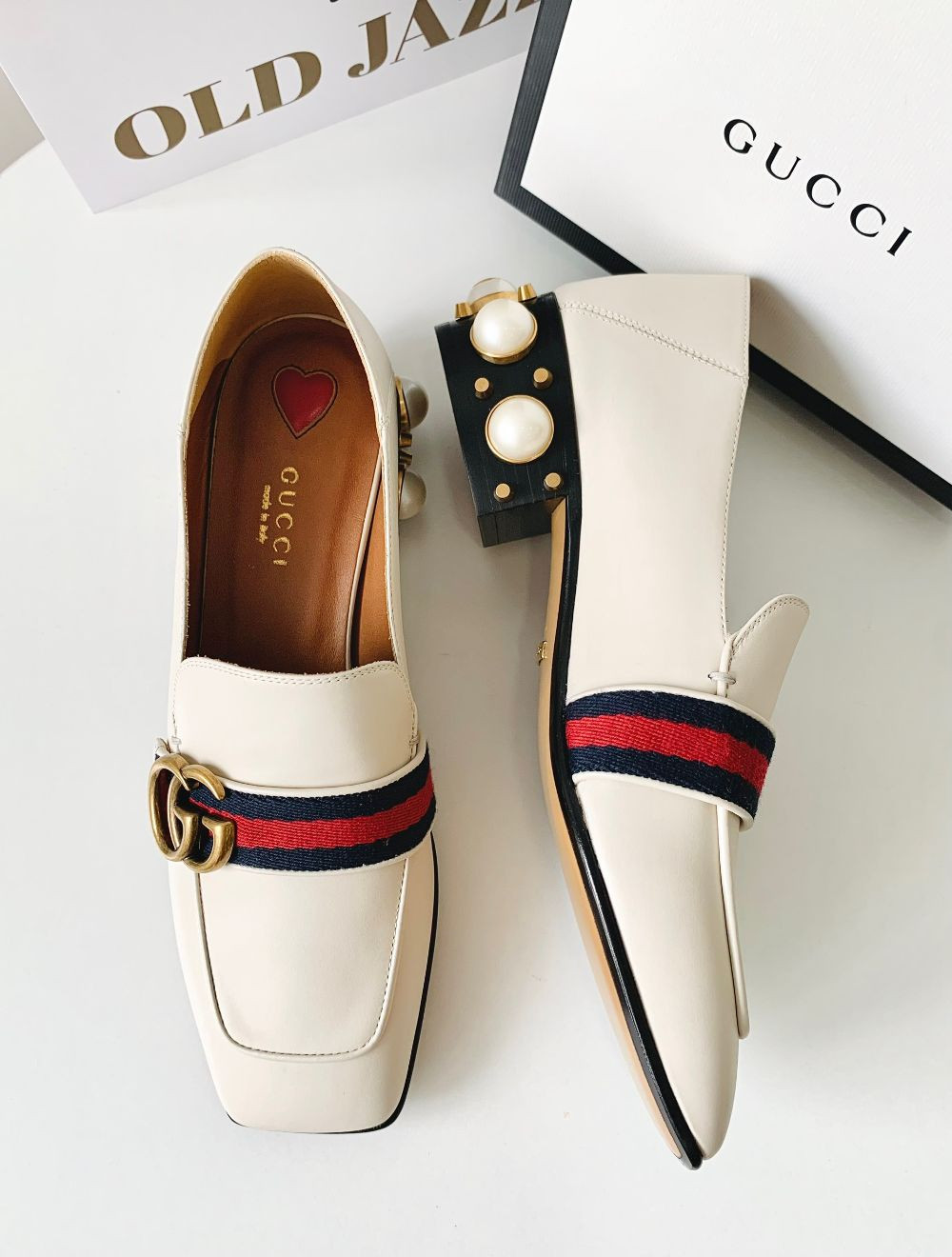 Giày Gucci gót ngọc trai 4p