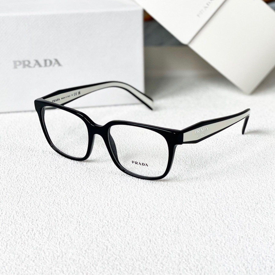 Kính cận Prada logo sọc đen trắng  ✨