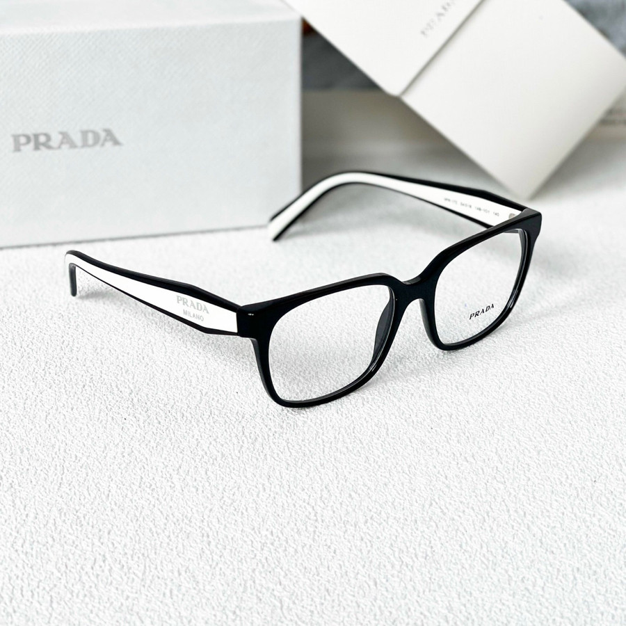 Kính cận Prada logo sọc đen trắng  ✨