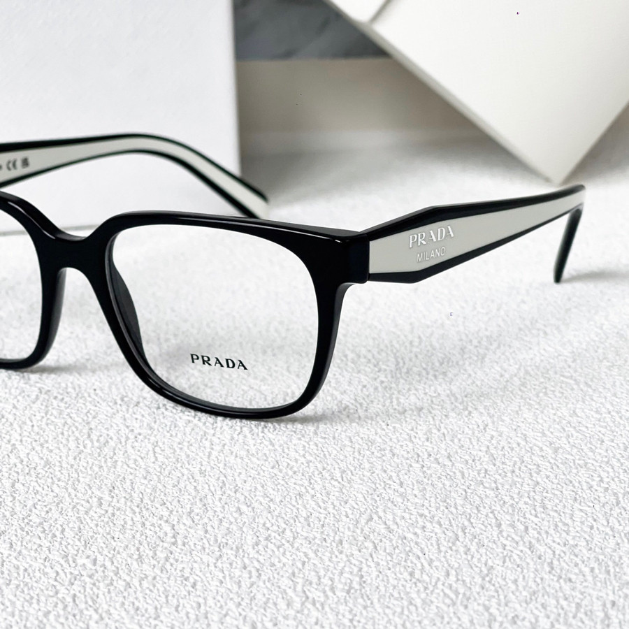 Kính cận Prada logo sọc đen trắng  ✨