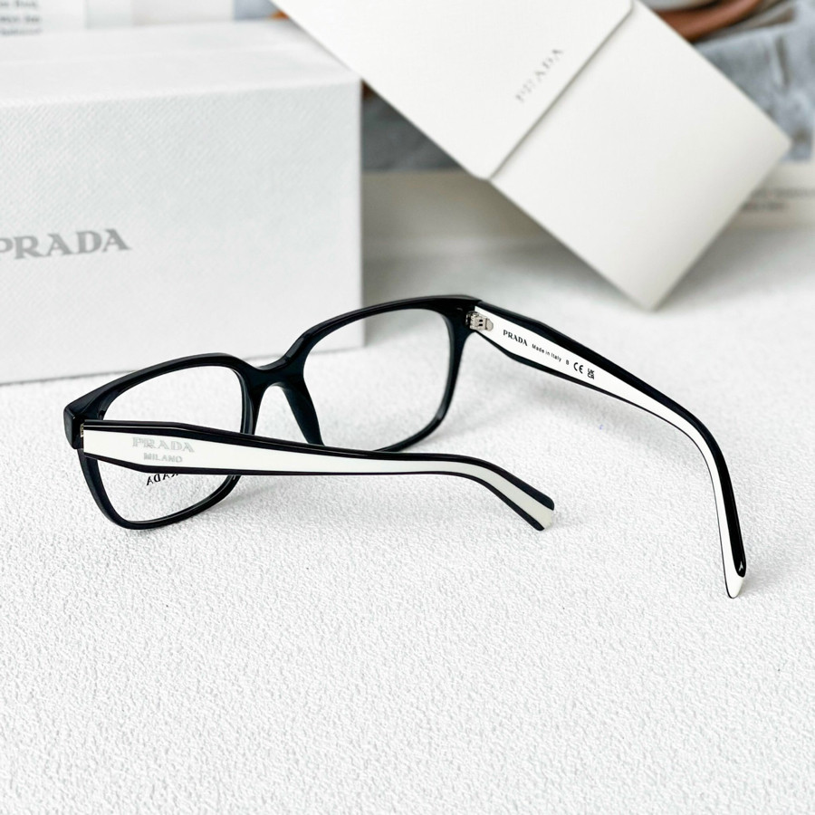 Kính cận Prada logo sọc đen trắng  ✨