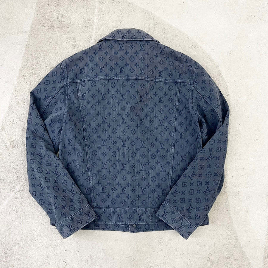 Áo denim jacket Louis Vuitton xanh