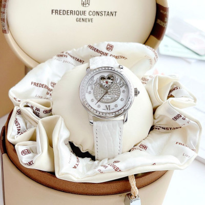 Đồng hồ Frederique Constant  White Guilloche Heart Diamond Ladies Watch Case 34mm